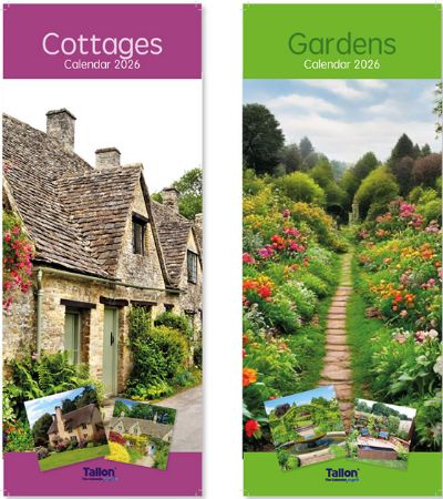 24x 2026 Super Slim Calendar - Gardens And Cottages