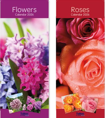 24x 2026 Super Slim Calendar - Flowers And Roses