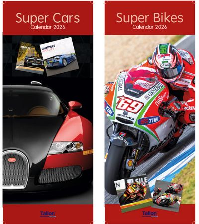 24x 2026 Super Slim Calendar - Super Cars And Super Bikes