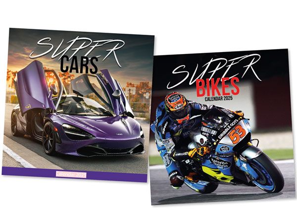 12x 2026 Square Calendar - Super Cars And Bikes