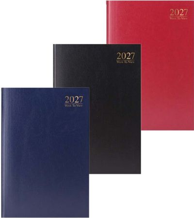 A4 Week To View 2027 Casebound Diary, Assorted Picked At Random