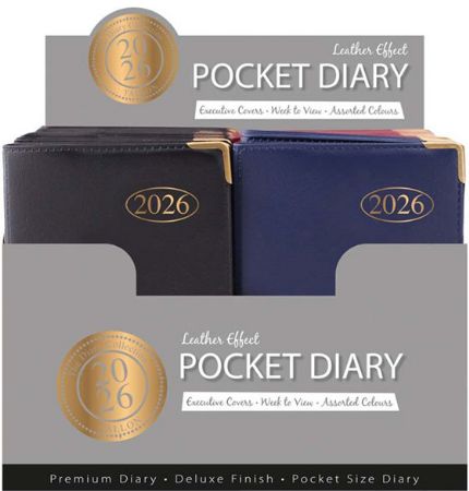 30 x PVC Pocket Gilt Corner Diary 2026